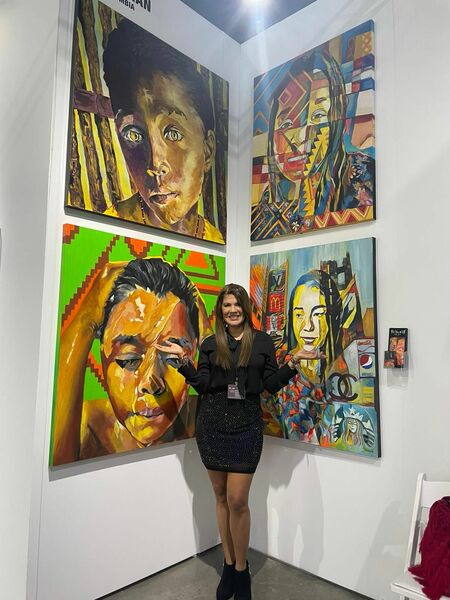 3 DÃ©cembre - My close friend Negra Duran at art Basel, rescuing her roots and the faces of the wayuu children of my country.
