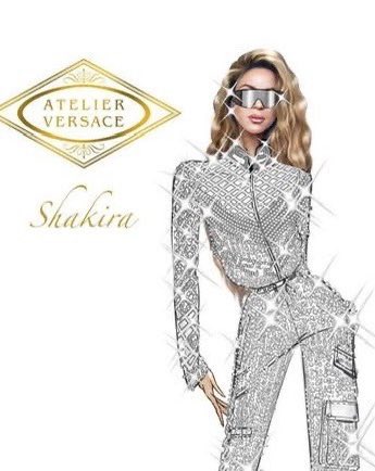Tenue crée par Versace pour les titres La Fuerte et Girl Like Me
