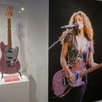 Guitare Electrique Fender Stratocaster recouverte de cristaux roses Swarovski